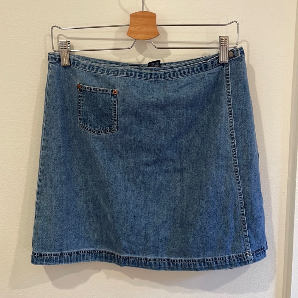 Vintage gap wrap, denim, mini skirt
